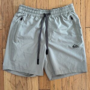Quiksilver | Khaki Elastic Waist Swim Shorts | size boys S